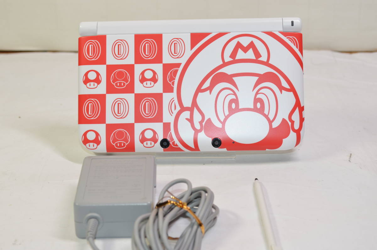☆極上美品 動作良好☆3DSLL 本体 マリオホワイト☆任天堂 