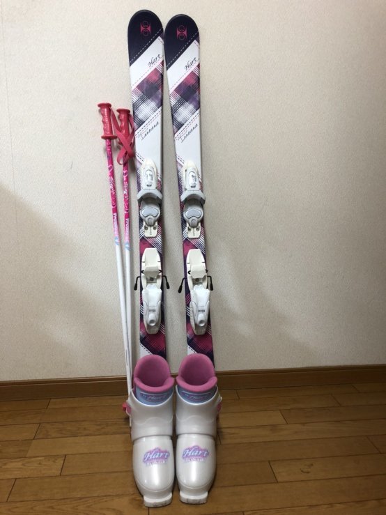スキー4点セット 板118(約120) ビンディング付 ブーツHartFrozen J 21