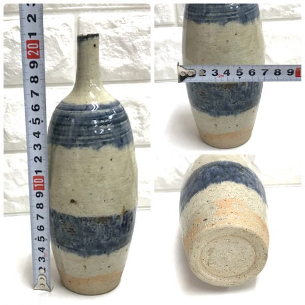 龍窯 瀬戸赤津焼 加藤舜陶作 灰釉花生 共箱入未使用品 栞付き 舜陶の