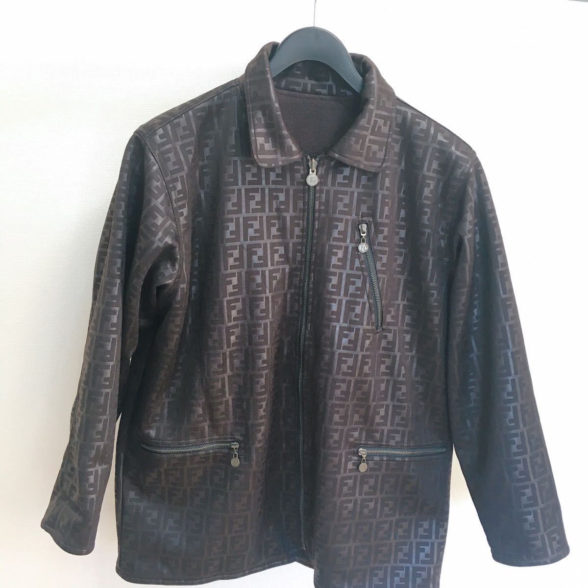 【爆買い，人気セール】 極 FENDI 最高級 リバーシブル ジャケット フェンディ ズッカ 柄 イタリア製 100%コットン アウター コート ブルゾン(ジャンパー、ブルゾン)｜売買されたオークション情報、yahooの商品情報をア 男性用