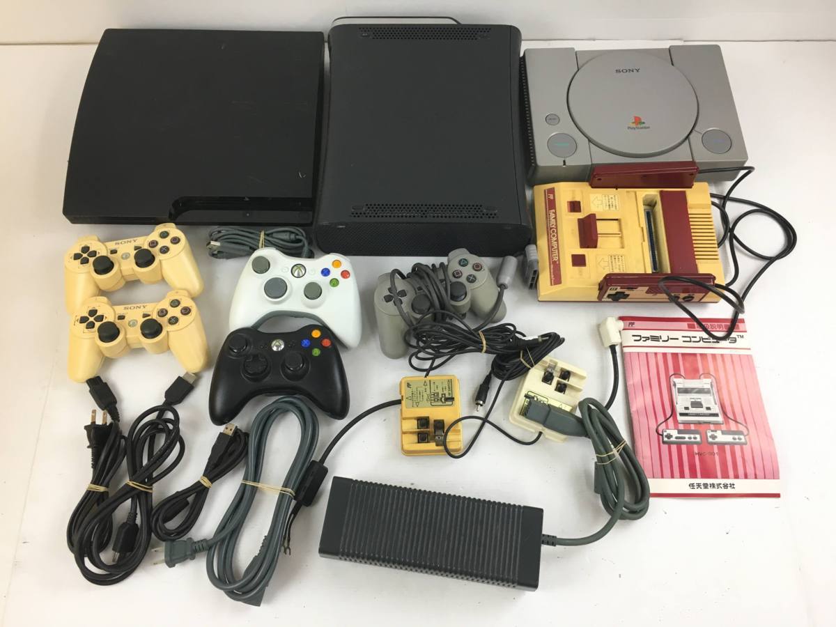 04y5949)【1円～】ジャンクゲーム機本体 まとめ売り(PS3本体/PS本体/FC