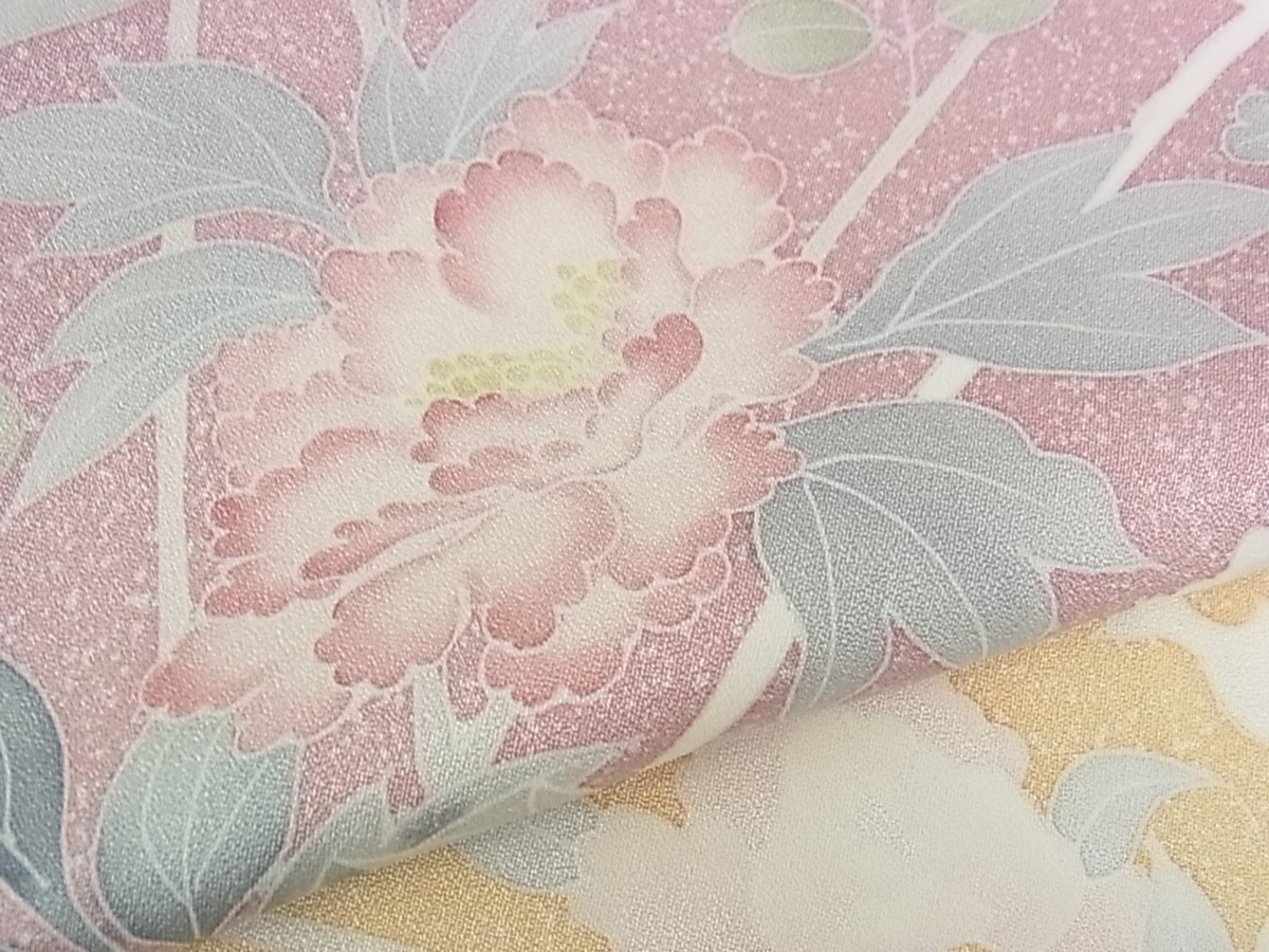 訪問着 草花文 たたき染め 友禅 平和屋着物□極上 作家物 山科春