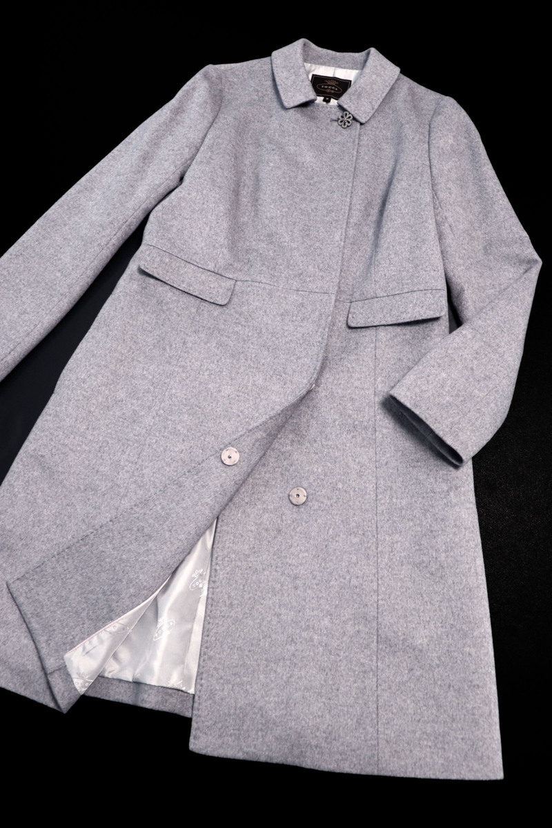☆激レア高級!!美品☆TOCCAトッカ/COLOMBOカシミヤコート定価15万：2/ライトグレーxq454