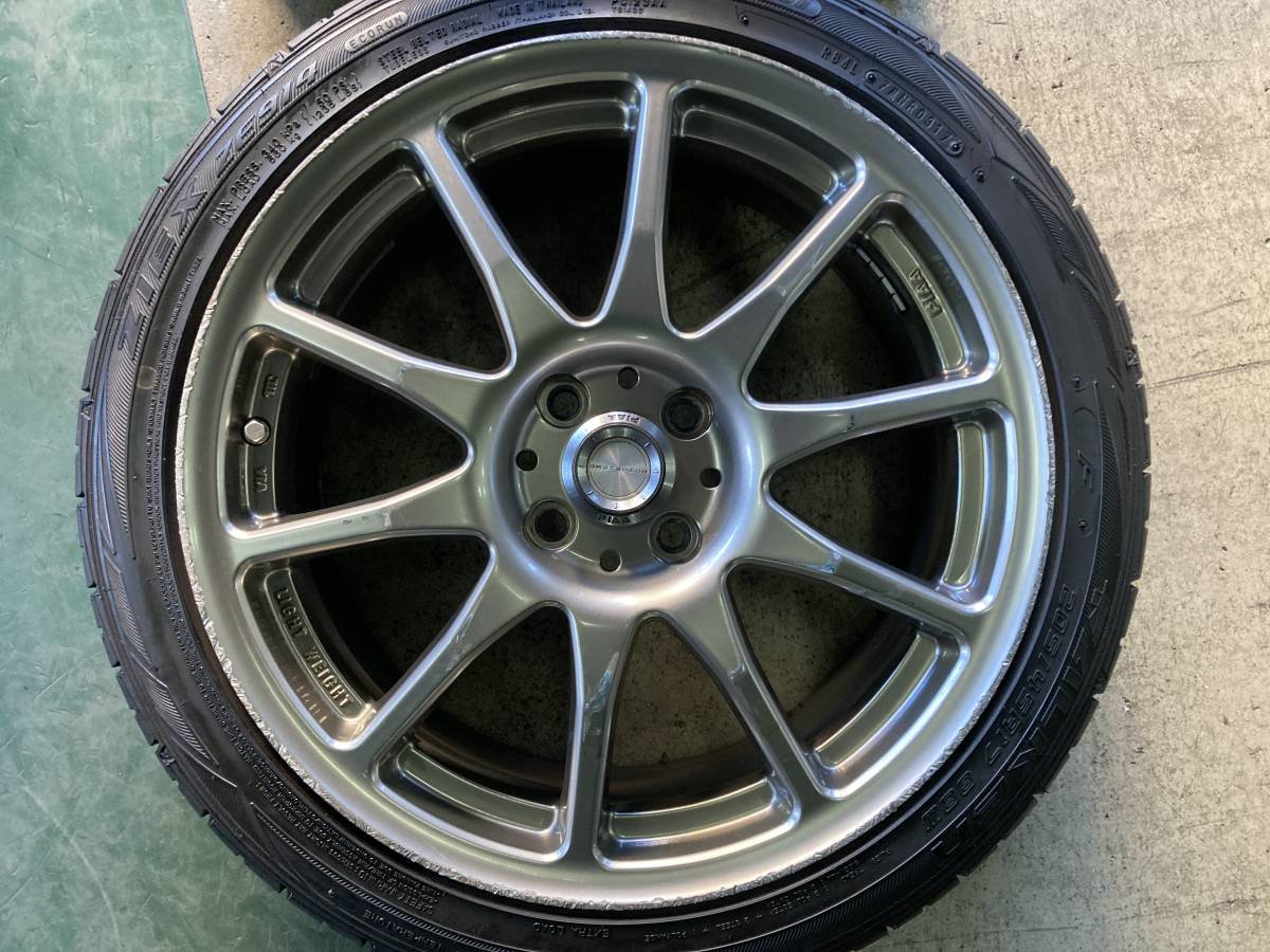YT)中古アルミ・タイヤ PIAA MOTORISMO 17×7J+48 100/4H ファルケン 