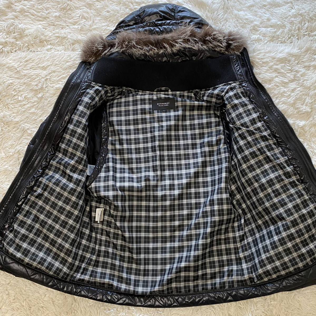 美品】バーバリーブラックレーベル 4WAY ダウンジャケット 黒 LL XL 