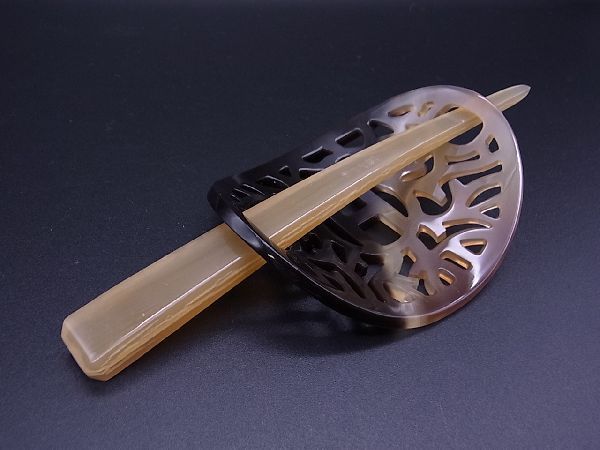 1円 □美品□ HERMES エルメス ロカイユ バッファローホーン かんざし