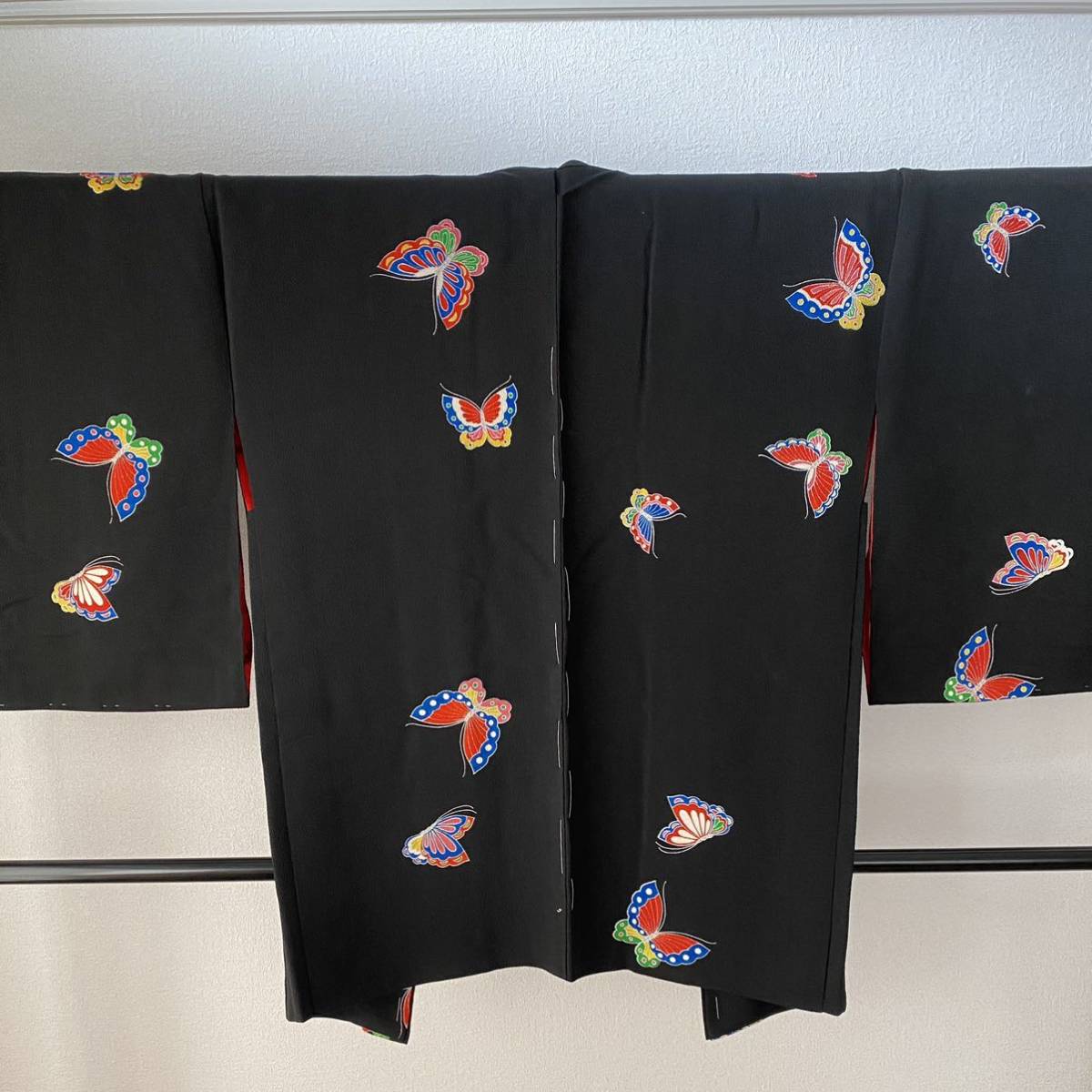 新品・正絹 最高級 琉球紅型 帯地 反物 辛子色 蝶 花鳥 未仕立て 新品