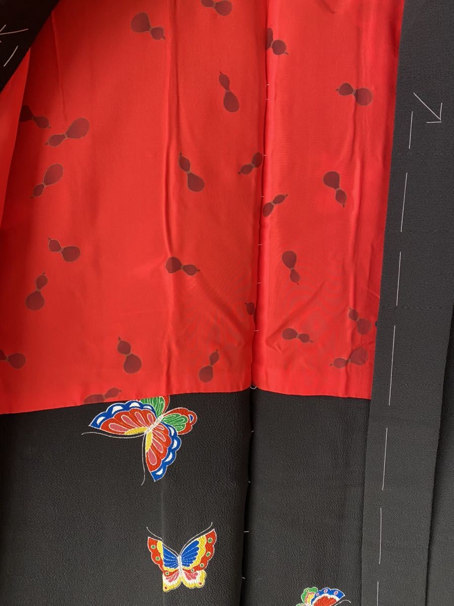 新品・正絹 最高級 琉球紅型 帯地 反物 辛子色 蝶 花鳥 未仕立て 新品