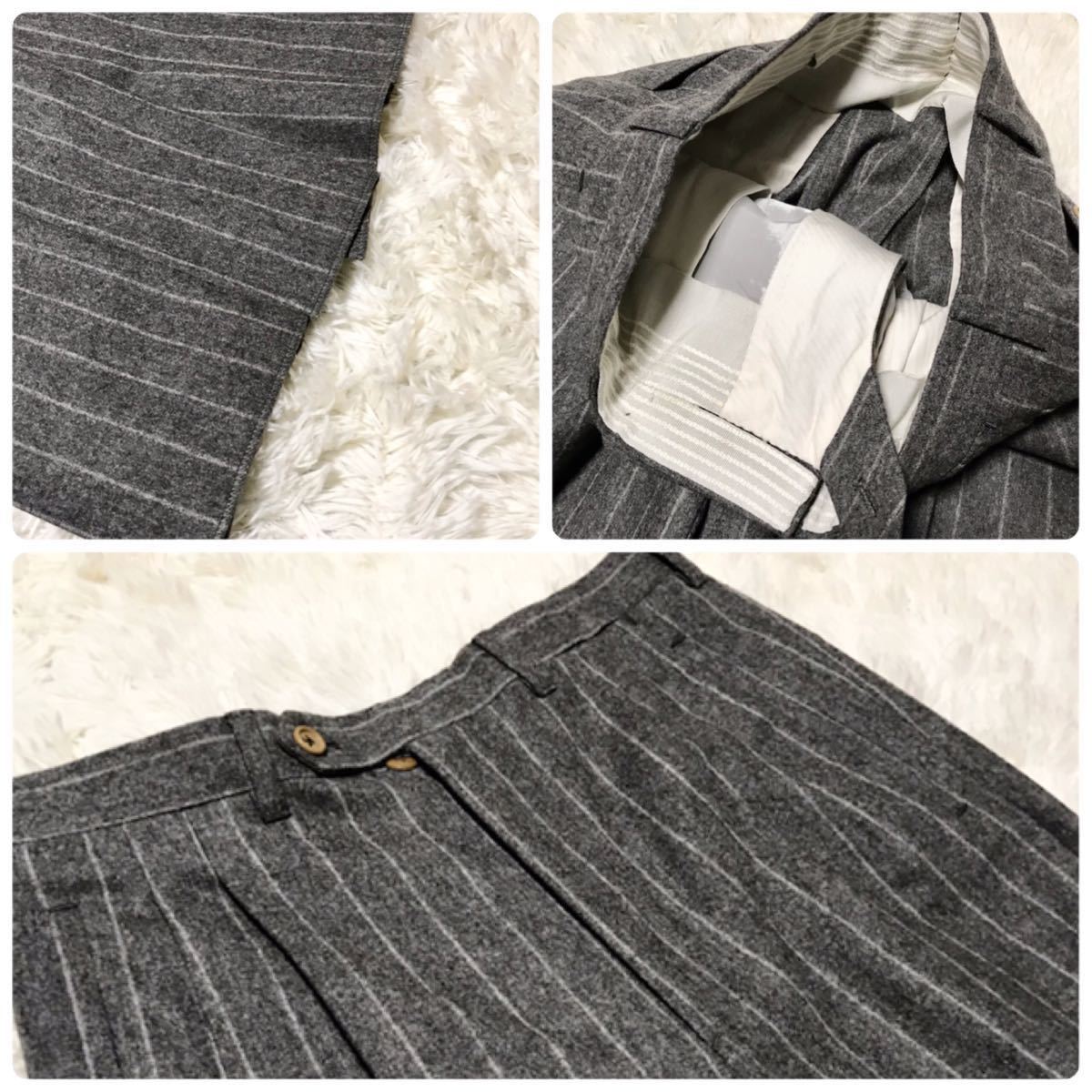贅沢の極】美品 ISAIA イザイア ダブル カシミア混 ウール 