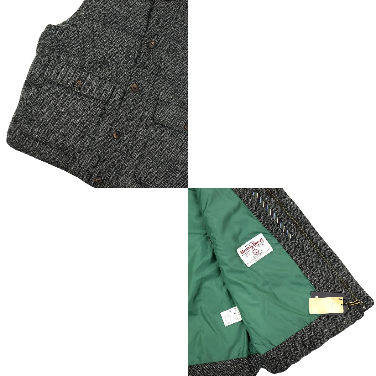 未使用 KENT ハリスツイード ダウンベスト 4L 未使用 KENT ハリスツイード ダウンベスト 4L B1520】【新品】【ビッグ