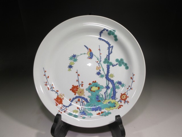 ☆柿右衛門 錦 松竹梅鳥文 皿☆桐箱☆色絵花鳥文 大皿☆ 【公式通販】