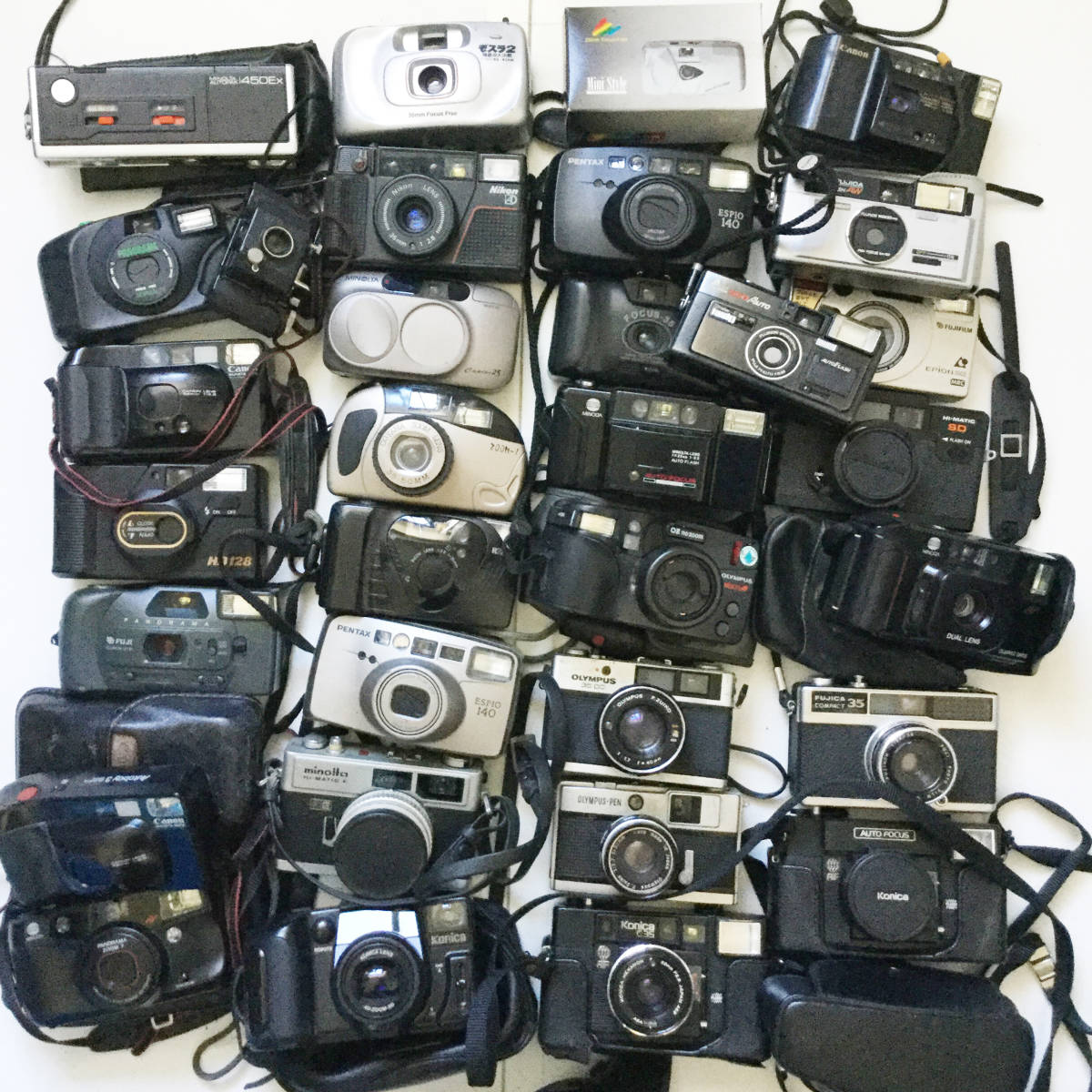 Konica フィルムカメラ Canon コニカ￼ ヤシカ 大量 コニカ オリンパス キャノン ニコン他 コンパクト フィルムカメラ ジャンク