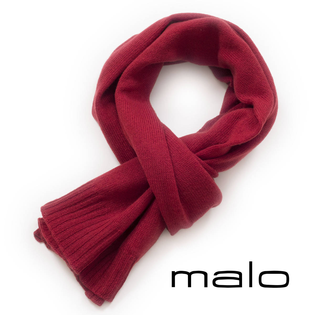 No.759★Malo マロ★極厚 最高級ホワイトカシミヤ100％ ロング マフラー 170x45cm★イタリア直営店購入★5万8800円★全国送料無料★