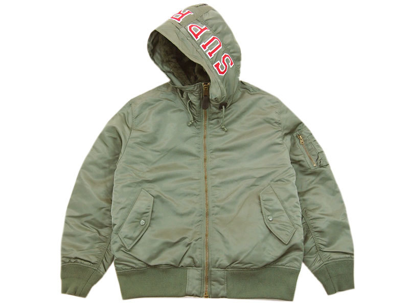 極美品 L サイズ 21AW Supreme Hooded MA-1 フーデッド フライト 