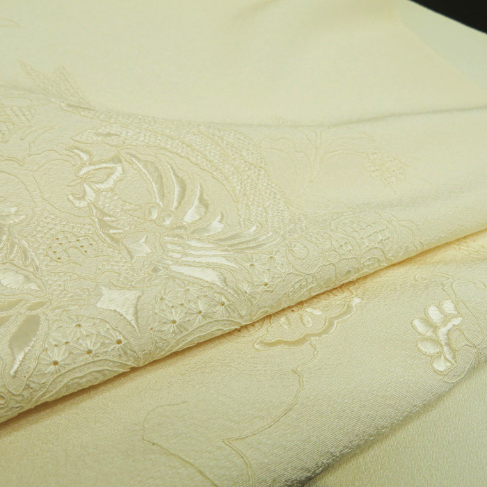 白生地 付け下げ 汕頭刺繍 正絹 反物