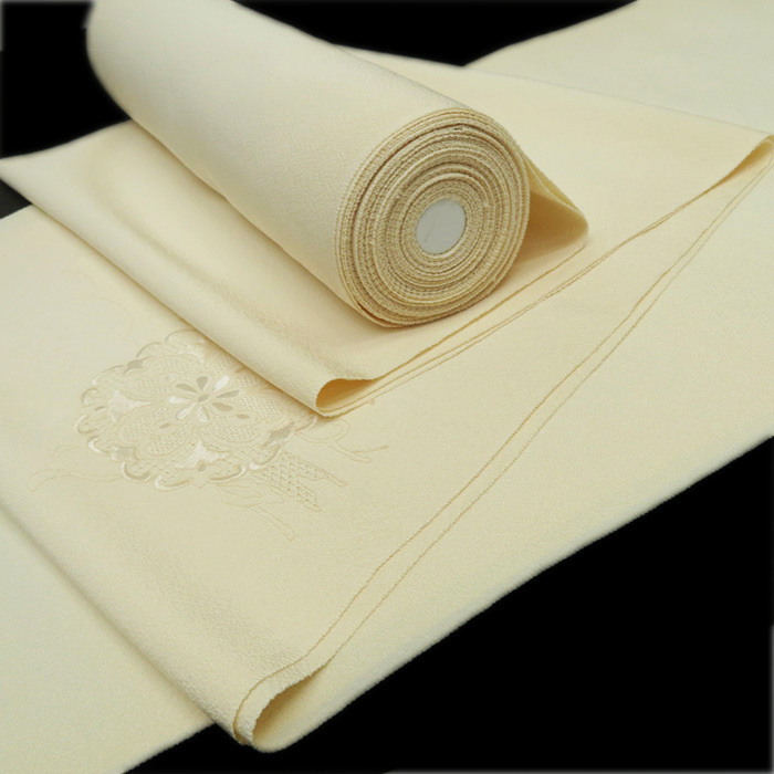 白生地 付け下げ 汕頭刺繍 正絹 反物