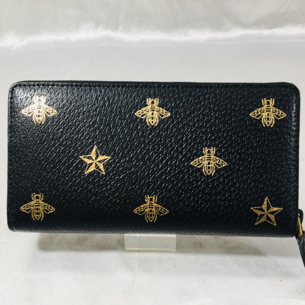 ほぼ未使用/T】GUCCI グッチ ビー＆スター ラウンドファスナー 長財布 