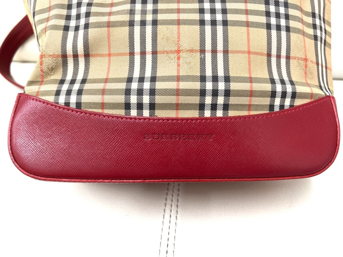 送料無料！】BURBERRY バーバリー ノバチェック トートバッグ レザー 