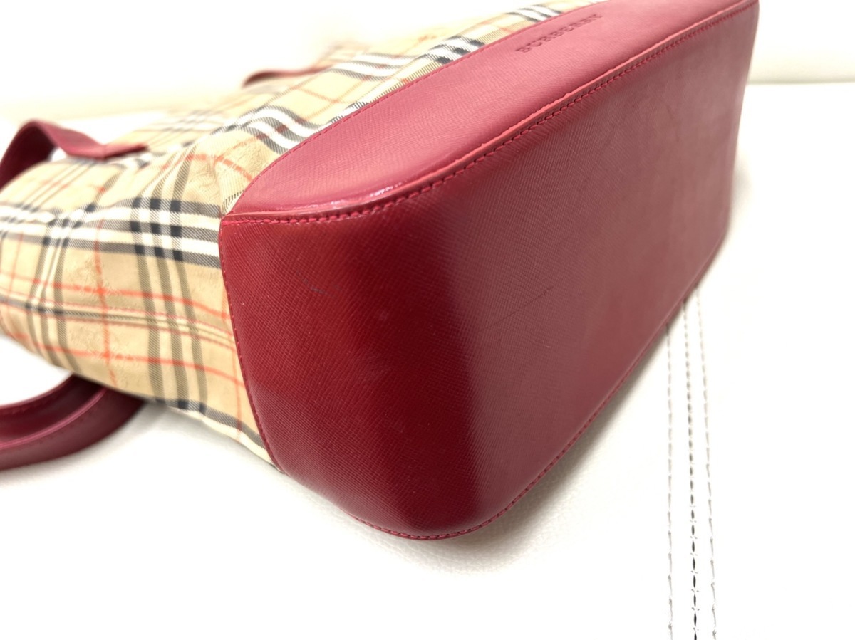 送料無料！】BURBERRY バーバリー ノバチェック トートバッグ レザー 
