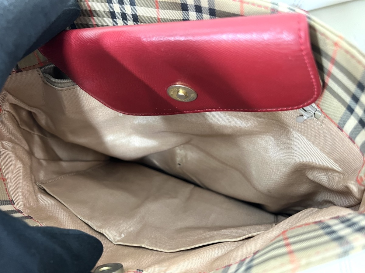 送料無料！】BURBERRY バーバリー ノバチェック トートバッグ レザー 