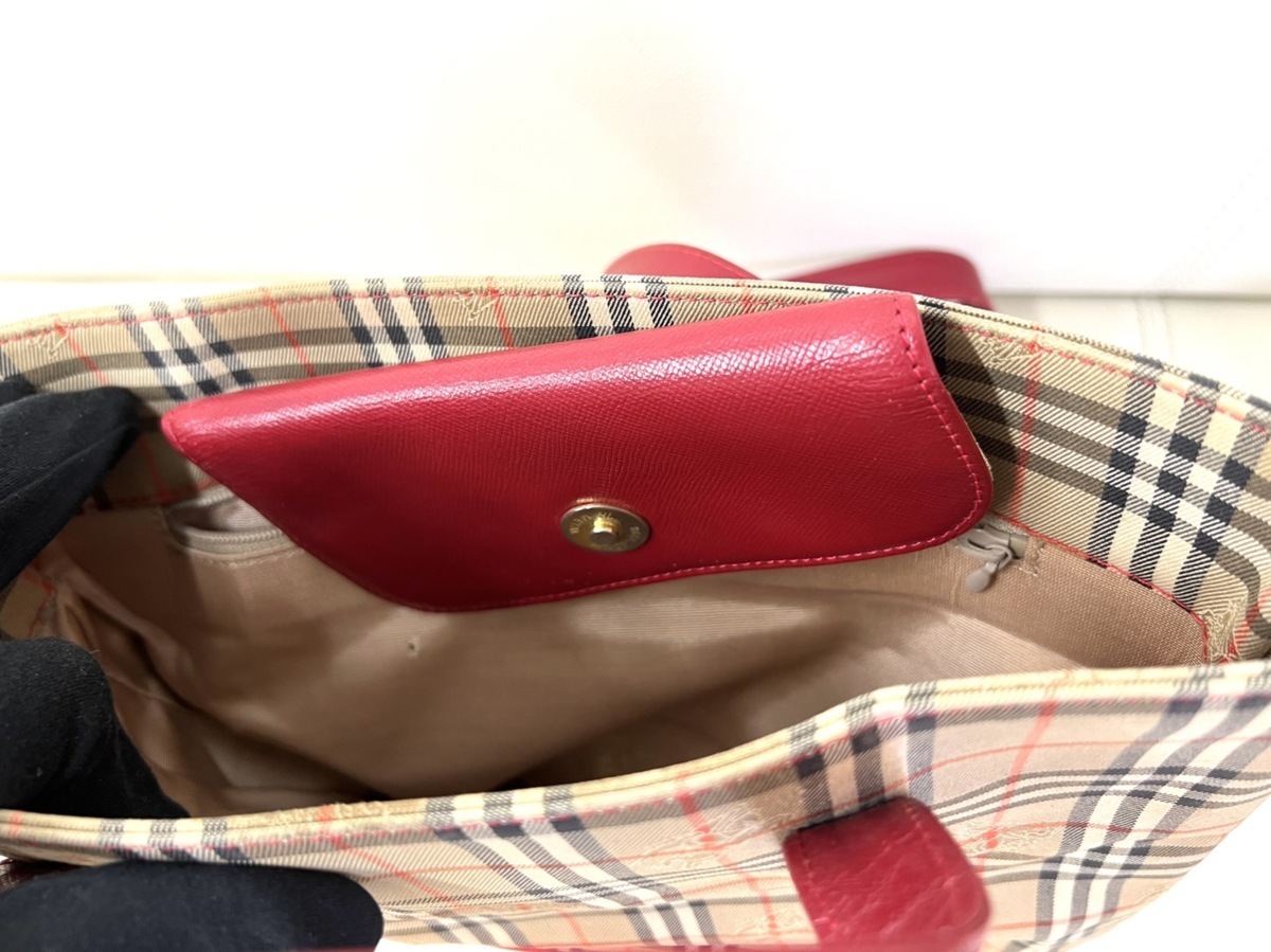 送料無料！】BURBERRY バーバリー ノバチェック トートバッグ レザー 