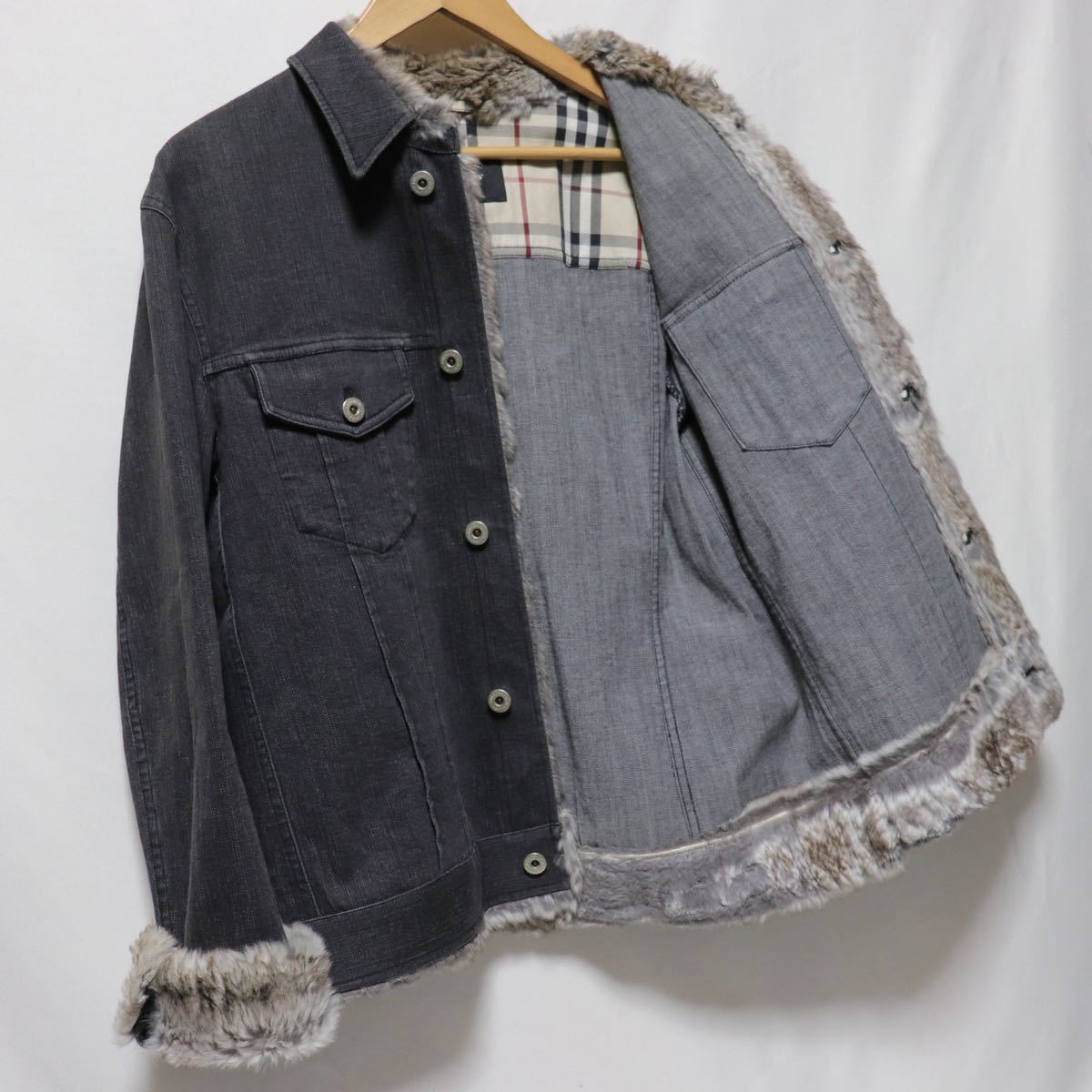 希少【Burberry Black Label】ラビット ファー 毛皮/ストレッチ/G