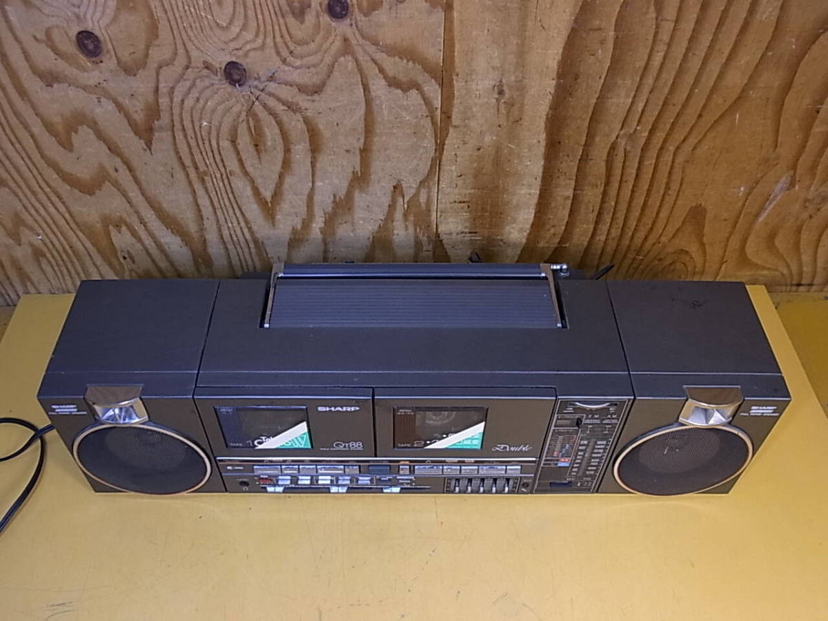 □R/320☆シャープ SHARP☆ステレオダブルラジカセ☆QT-88G☆ジャンク 