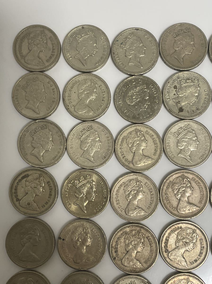 外国銭 硬貨 1ポンド 63枚 イギリス 外国 コイン まとめて 大量 【公式