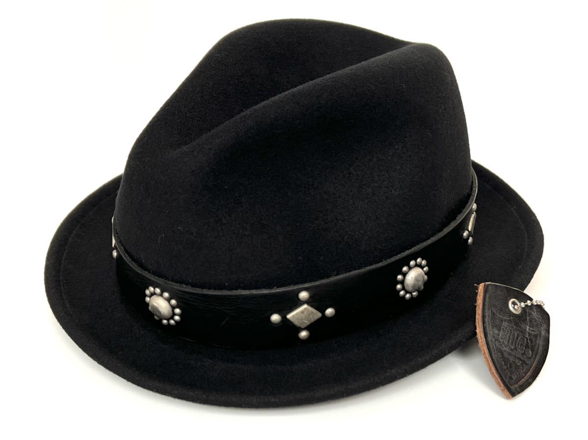 美品★USA製 HTC × NEW YORK HAT スタッズ 中折れ ウール ハット / ニューヨークハット レザー フェルト アメリカ製 米国製 別注
