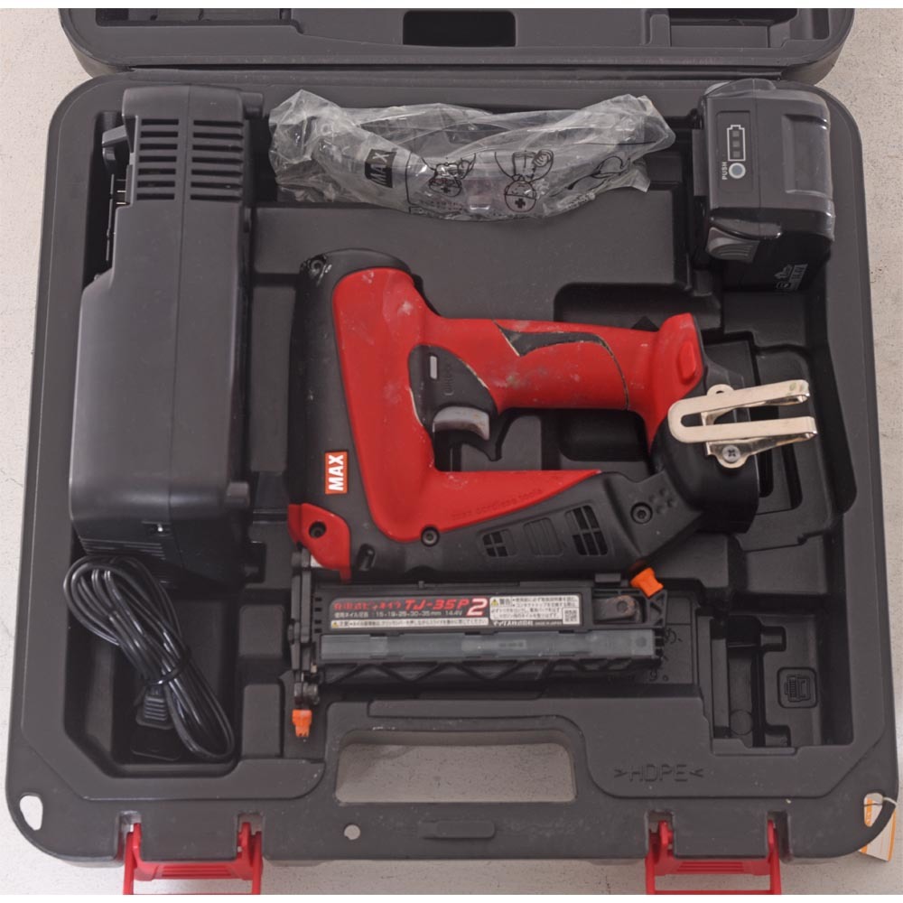  MAX マックス 35mm 充電式ピンネイラ TJ-35P2 ジャンク品 充電器ピン釘打機(電動工具)｜売買されたオークション情報、yahooの商品情報をアーカイブ公開 - オークファン その他