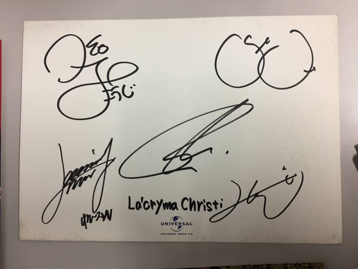 La'cryma Christi 直筆サインポスター ○La'cryma Christi ラクリマクリスティ サインボード ポストカード