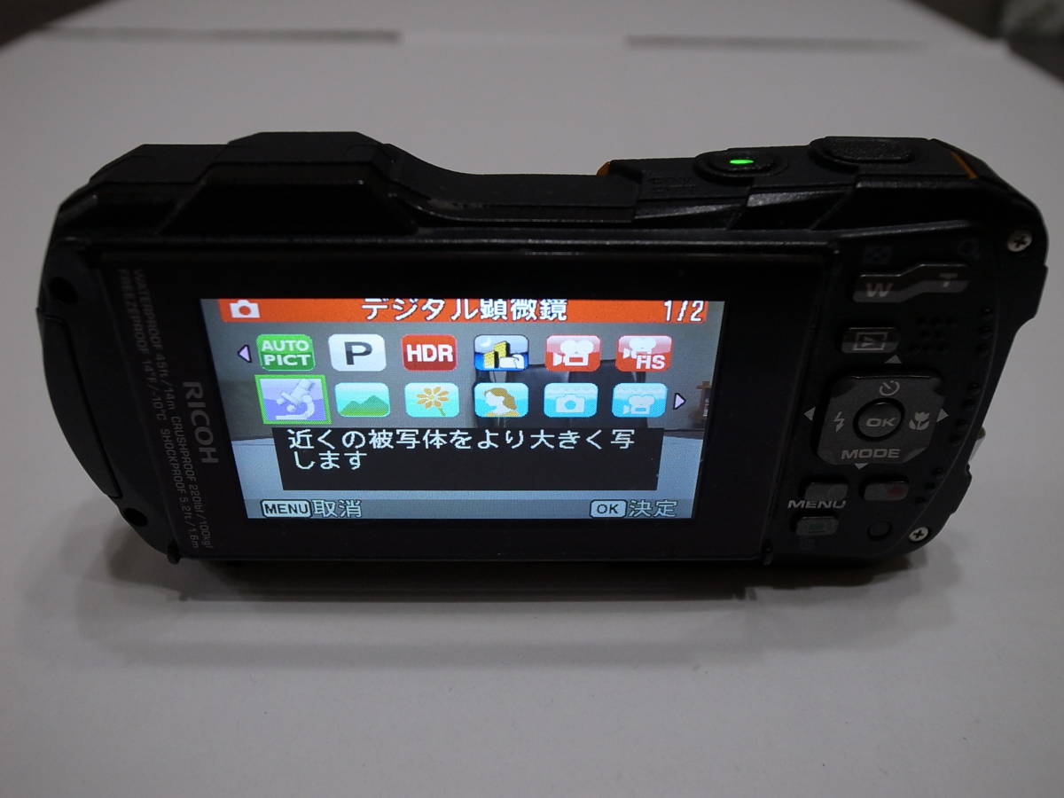 RICOH WG-50 オレンジ//14m防水 電子顕微鏡モード/Full HD動画 ① WG-50