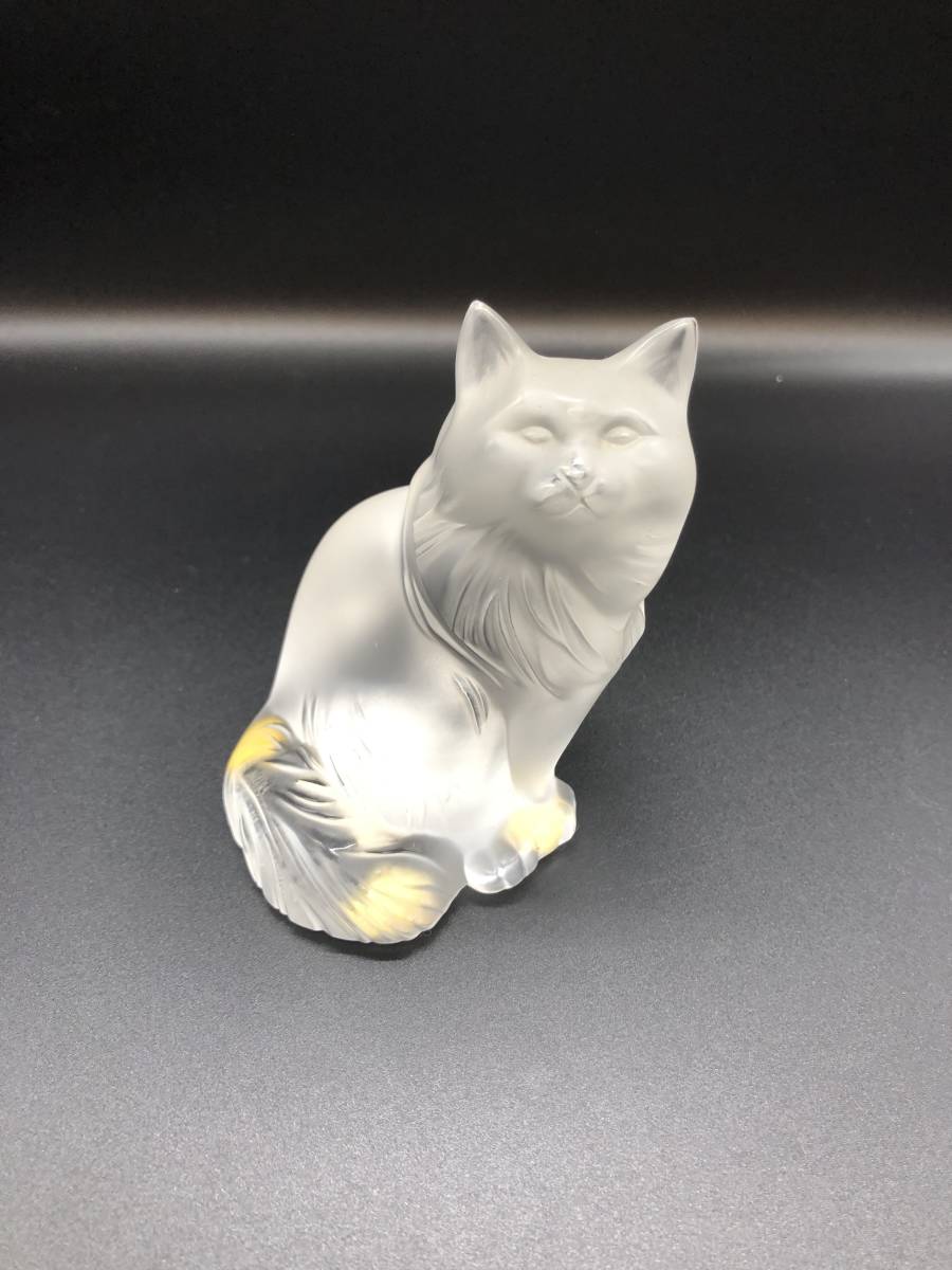1621】ラリック LALIQUE 猫 ネコ ガラス製オブジェ インテリア 置物 