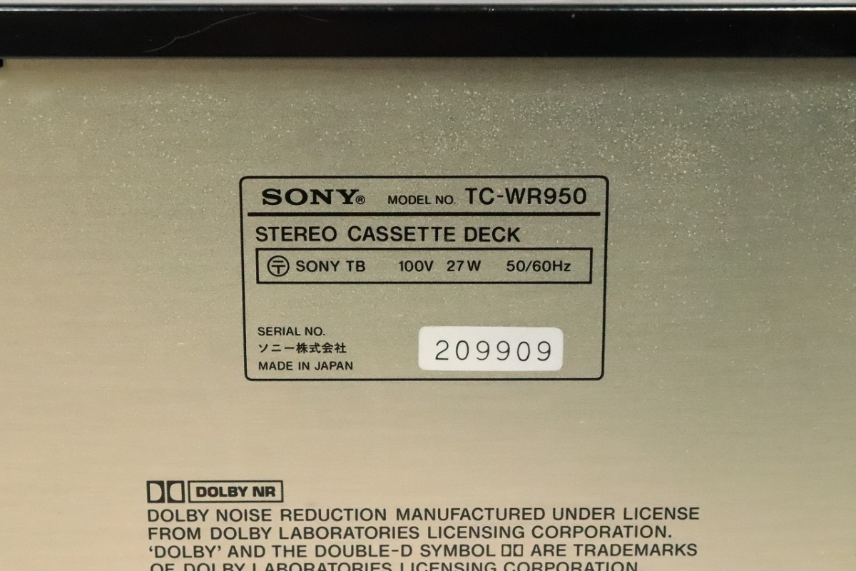 ト長】SONY ソニー カセットデッキ TC-WR950 ダブルカセットデッキ