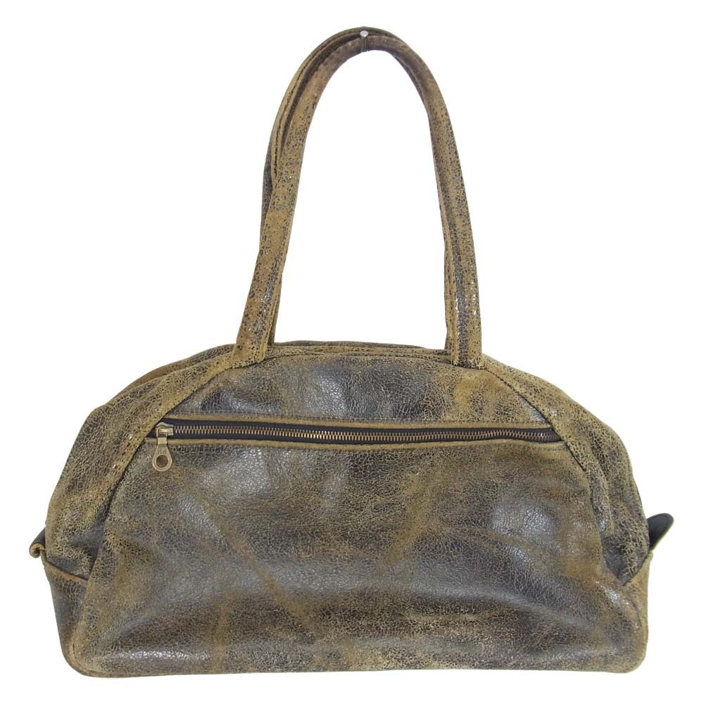 JAS.M.B ジャスエムビー クラック加工 レザー ボストン バッグ