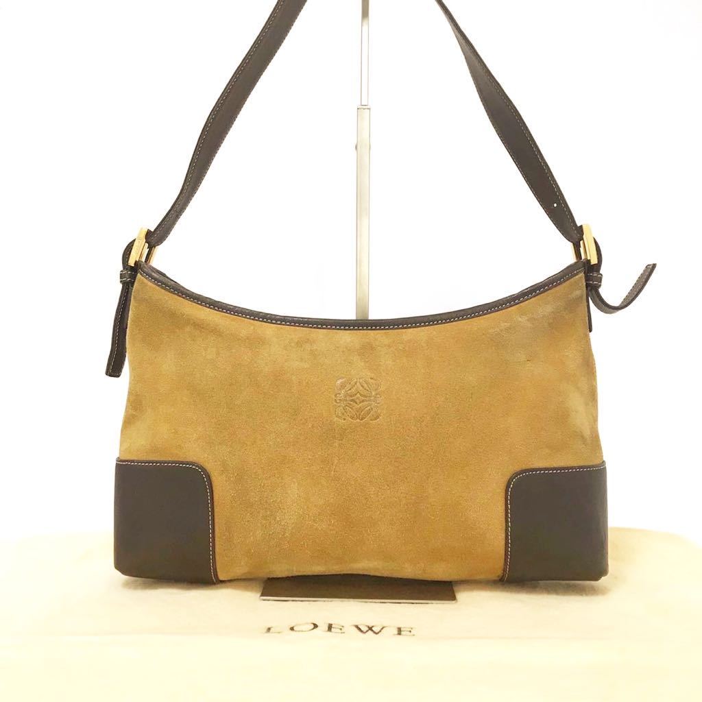 数量限定，お買い得 １円スタート LOEWE ロエベ アナグラム スエード レザー アクセサリーポーチ ワンショルダーバッグ(ショルダー)｜売買されたオークション情報、yahooの商品情報をアーカイブ公開 - オークファ 女性用