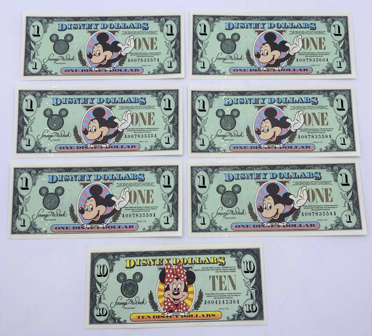 ディズニー【 DISNEY DOLLARS 9枚 】ディズニーダラー 1ドル 10ドル ディズニー【 DISNEY DOLLARS 9枚 】ディズニーダラー 1ドル 10ドル