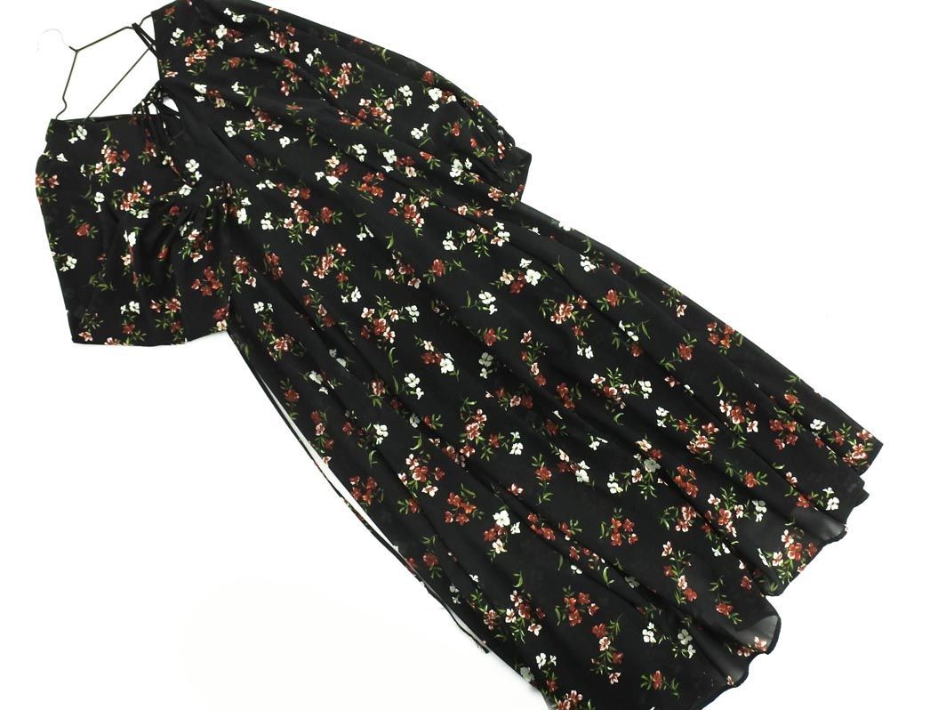 Emoda エモダ 花柄 レースアップ マキシ ワンピース Sizef 黒 Cac5 ワンピース 売買されたオークション情報 Yahooの商品情報をアーカイブ公開 オークファン Aucfan Com