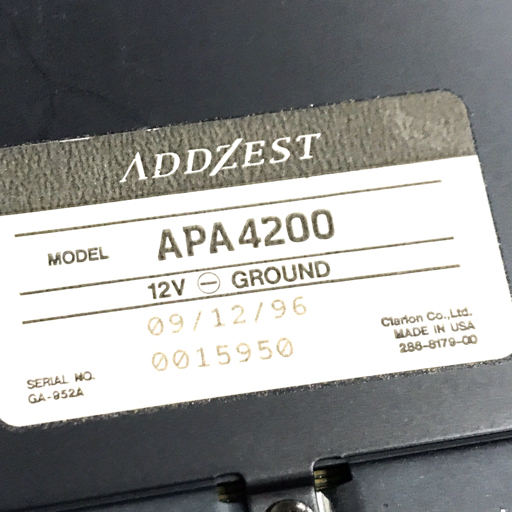 ADDZEST APA4200 4チャンネルパワーアンプ カーオーディオ アゼスト