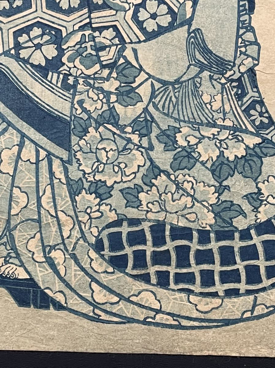 浮世絵 木版画 藍摺 美人画 英泉 EISEN Yahoo!オークション - | 江戸