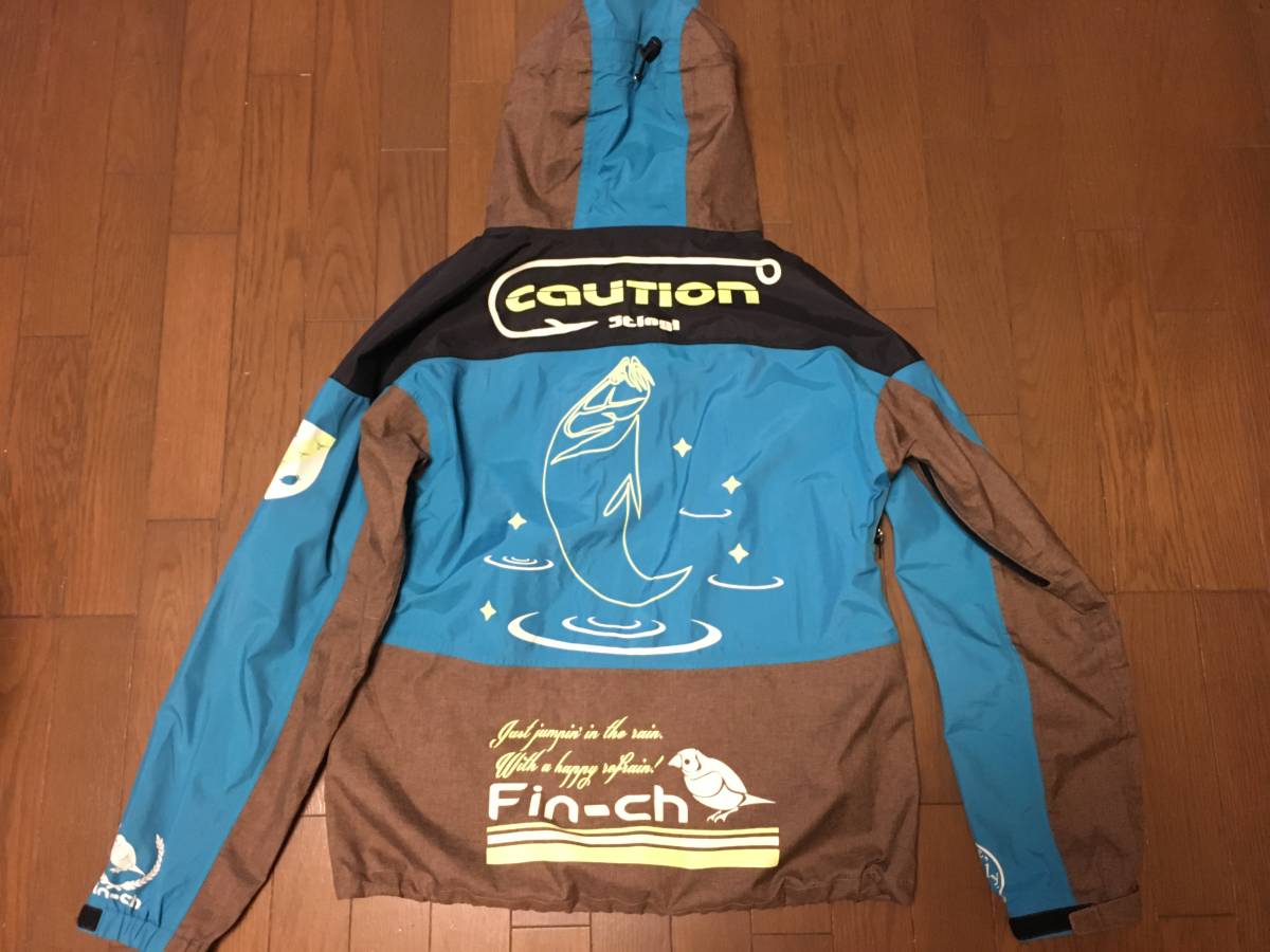 即決!!青Lサイズ Fin-chフィンチ初代ウォルフWOLF レインジャケットJKT 