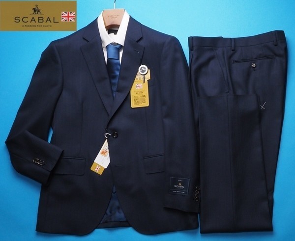  20.6万円 大手百貨店扱い 日本製 秋冬 Scabal スキャバル 英国製生地 Super120ウール&times;カシミヤ ストライプ スーツBB5紺 B 1201071(Mサイズ)｜売買されたオークション情報、yahooの商品情報をアーカ Mサイズ