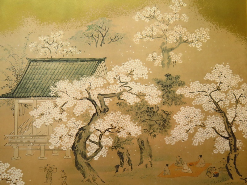 狩野常信筆 『芳野図屏風』 屏風 二枚折 フランクリン画廊 限定950 