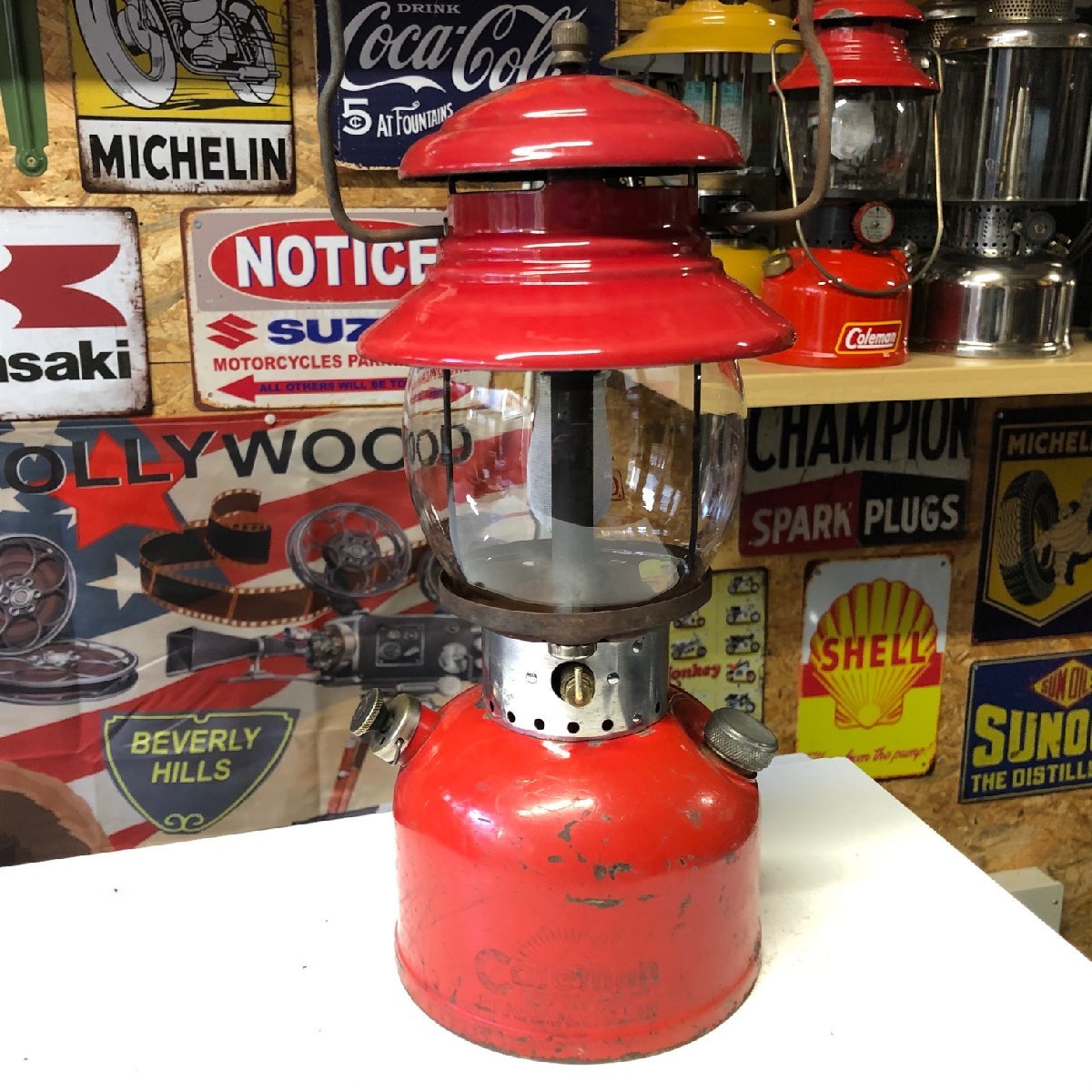 1955年12月製 コールマン 200A ランタン （イエローボーダー）部品取り