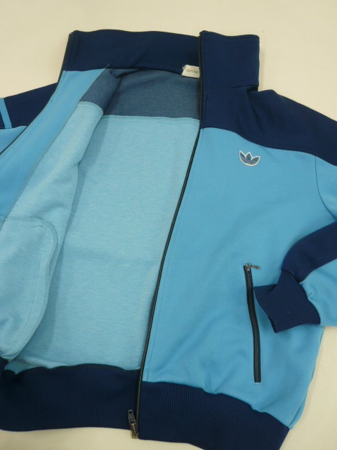 60年代 2 ◇ adidas トラックジャケット 紺×ブルー トレフォイル
