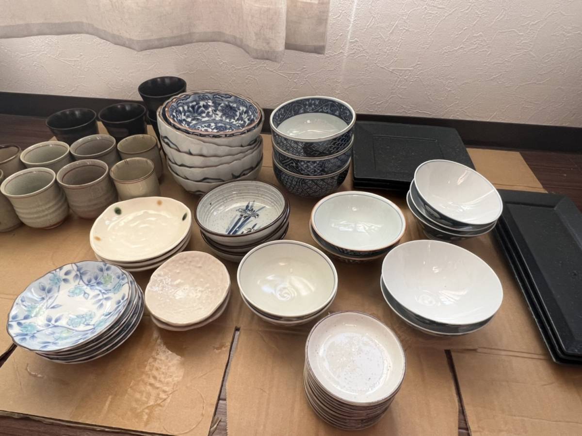 和食器 58点セット 中古品 飲食店 居酒屋 業務用 群馬 柄付き まとめて