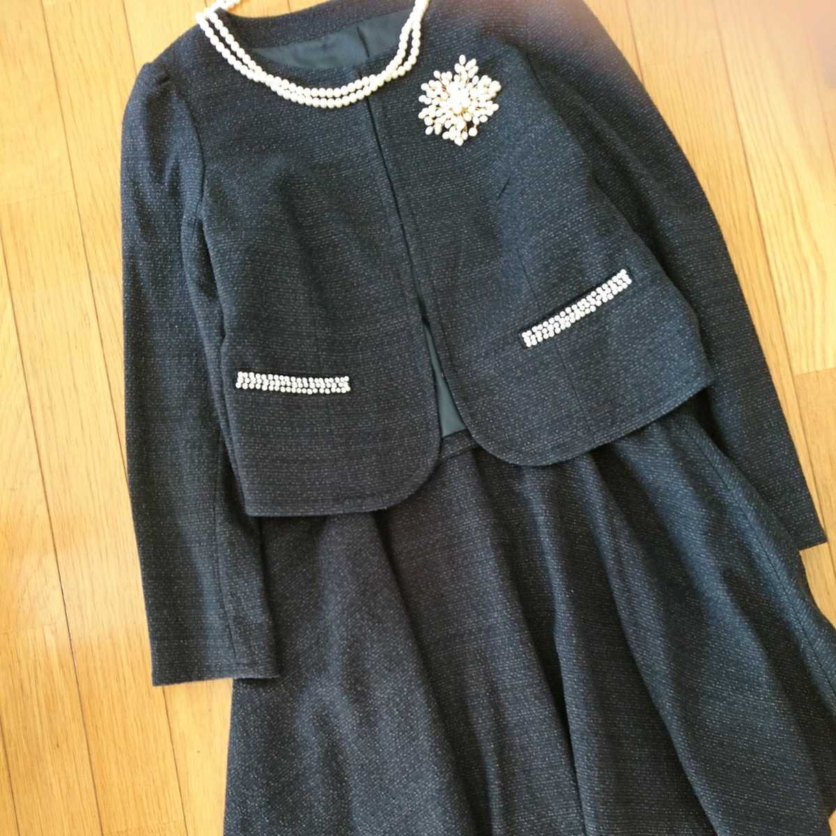 ミッシュマッシュ紺セレモニースーツフォーマルセットアップノーカラーツイードジャケットとスカートセット卒業式入学式 スーツ アンサンブル 売買されたオークション情報 Yahooの商品情報をアーカイブ公開 オークファン Aucfan Com