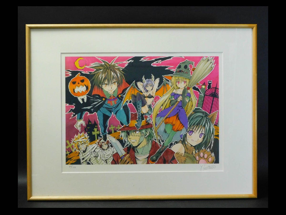 矢吹健太郎 BLACK CAT ブラックキャット 複製原画 直筆サイン 