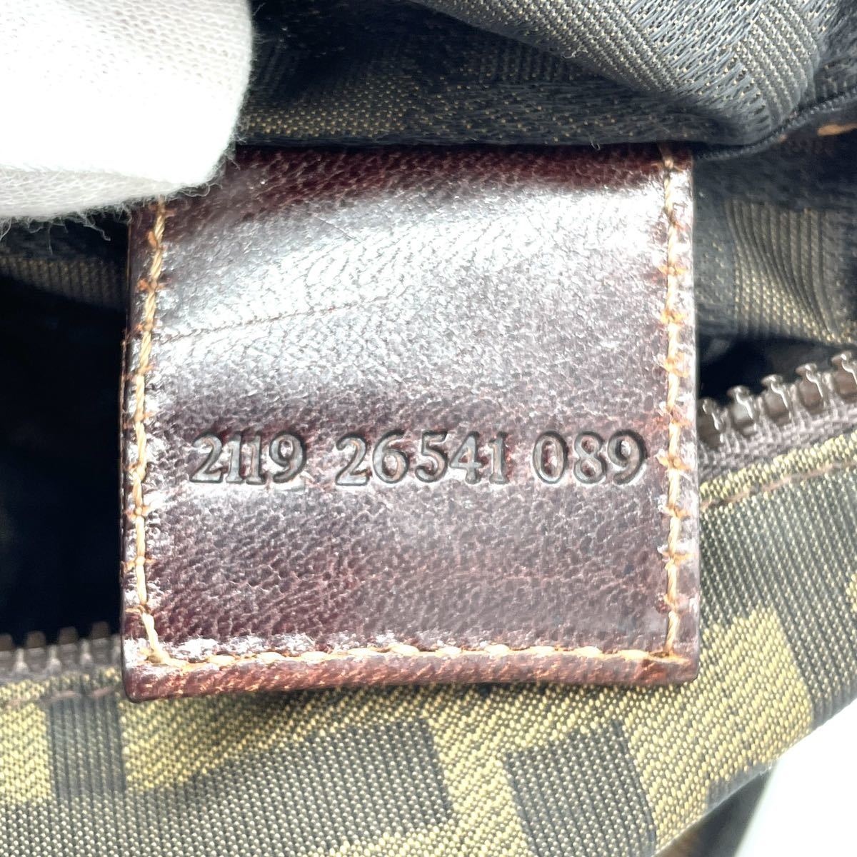 1円 美品 FENDI フェンディ ズッカ柄 ズッカ ミニハンドバッグ ミニ