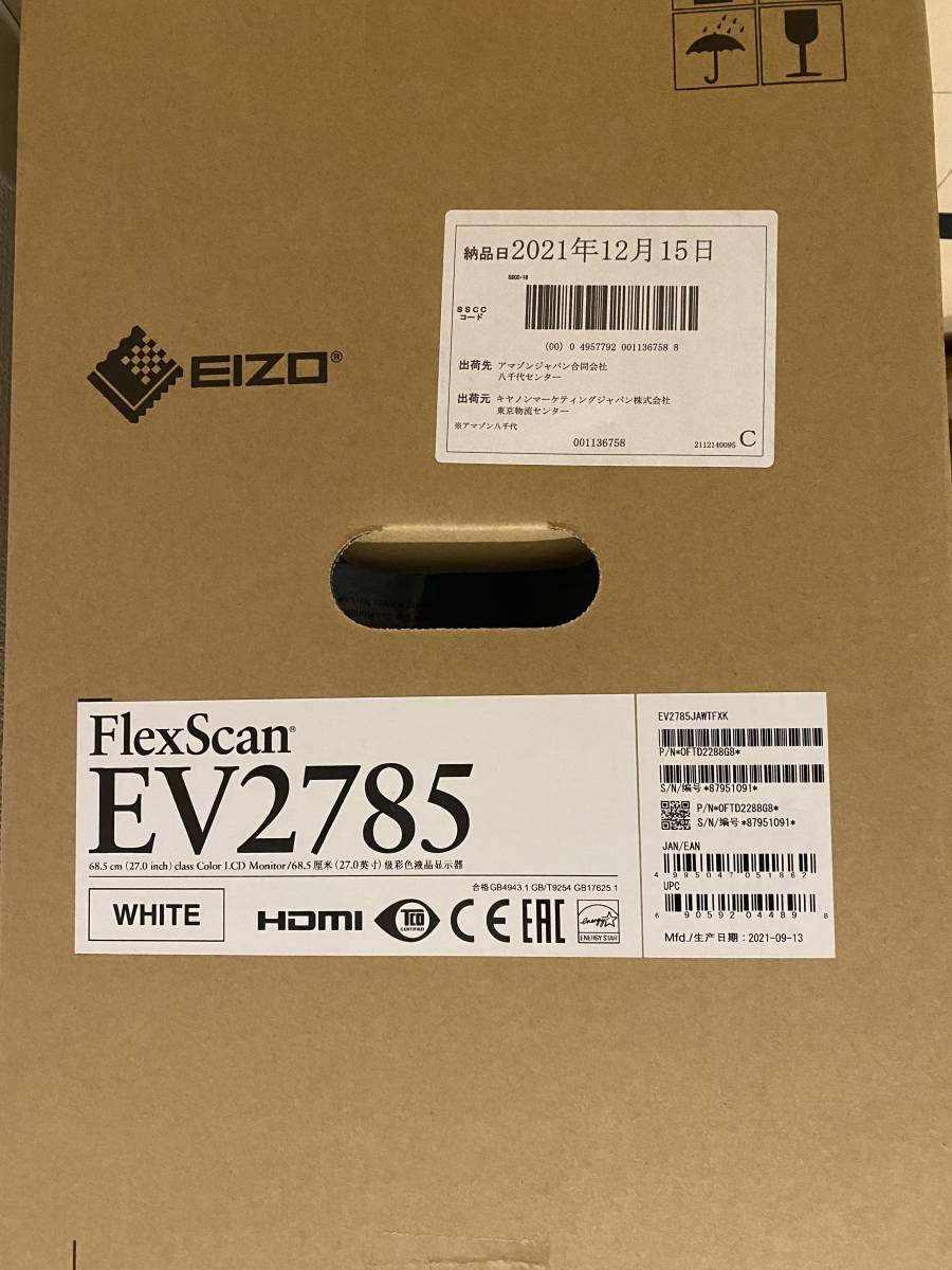 FlexScan EIZO | EV2785 Monitor 4K Frameless EV2785-WT 27.0インチ ディスプレイモニター (4K : monitor - 0 [27型カラー液晶モニター